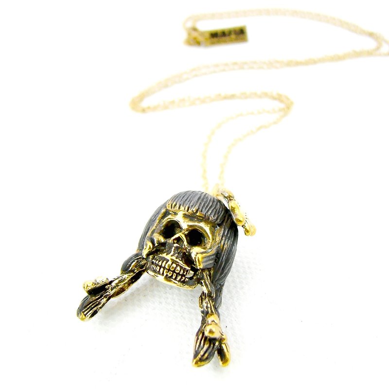 Zodiac pendant Virgin skull is for Virgo - สร้อยคอ - โลหะ 