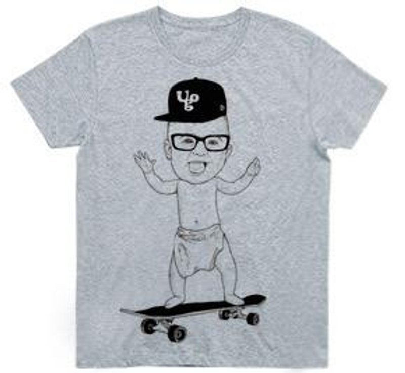 Baby Skateboarder（4.0oz gray） - Tシャツ メンズ - その他の素材 