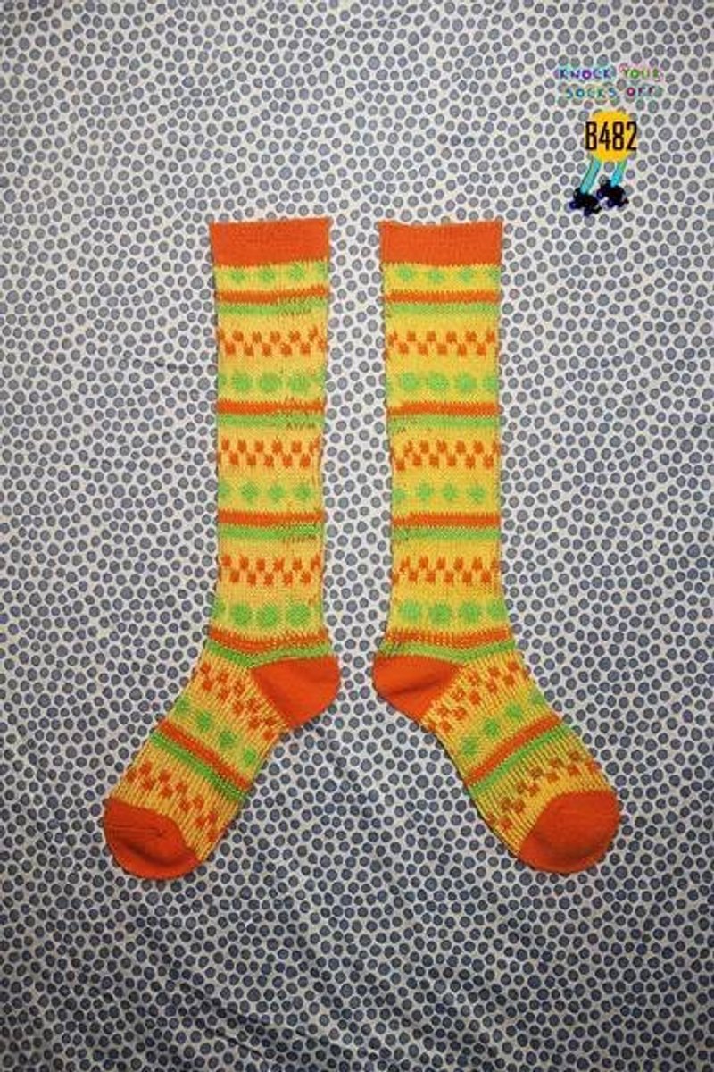 點點幾何針織襪!!夏漪眺=knock your socks off !! - 襪子 - 其他材質 黃色