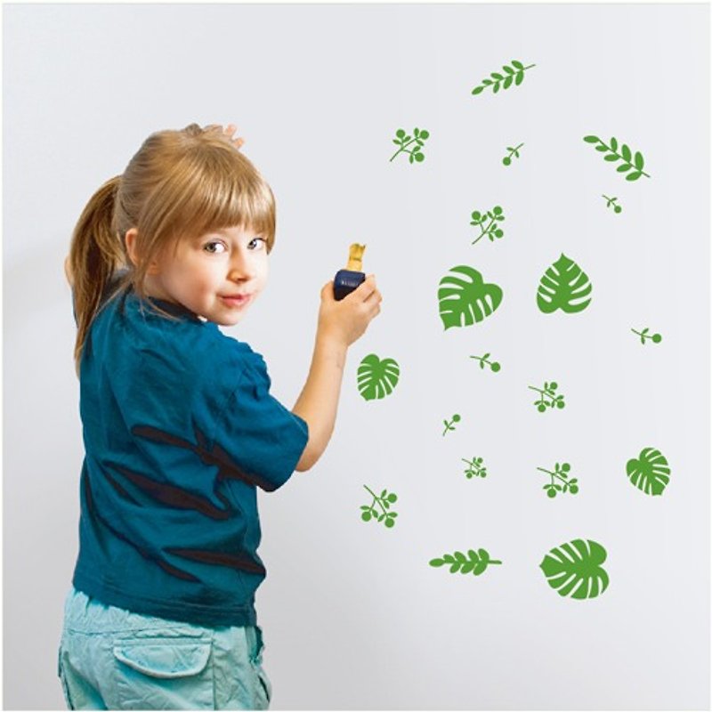 "Smart Design" creative seamless wall stickers leaves 8 colors available - ตกแต่งผนัง - กระดาษ สีนำ้ตาล