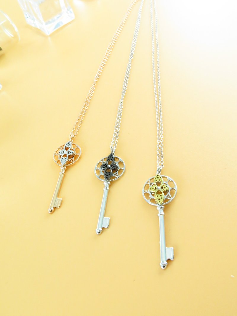 SALE Key of Wish Mini Pendant 925 Silver Swarovski crystals BM9P - Chokers - Sterling Silver Multicolor