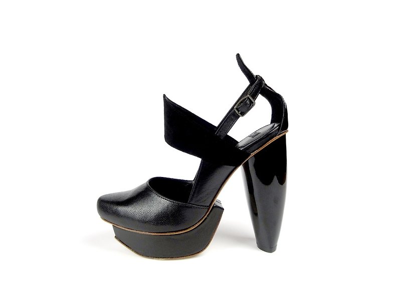 CLAVE [A Season for Murder] DECLARE-Black-Platform shoe - High Heels - Genuine Leather Black