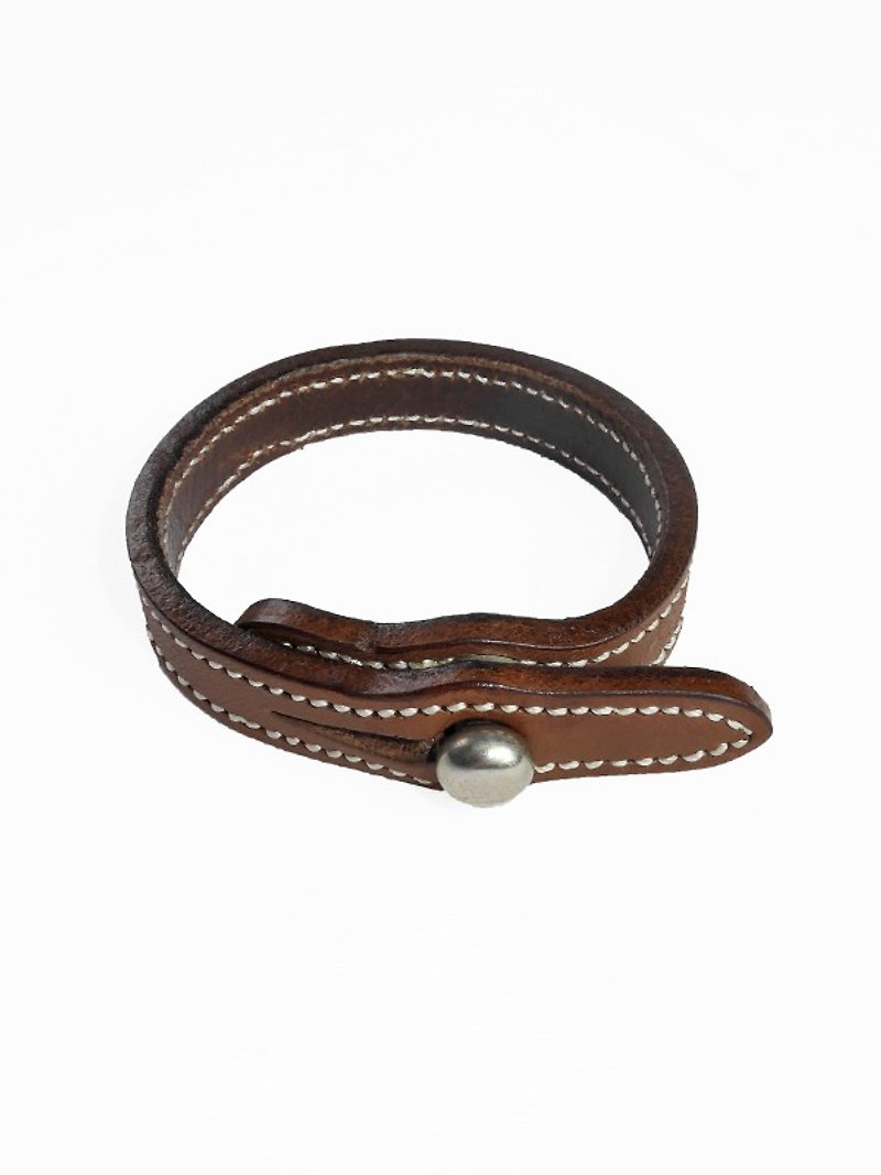 Chainloop homemade handmade plain leather bracelet - Bracelets - Genuine Leather 