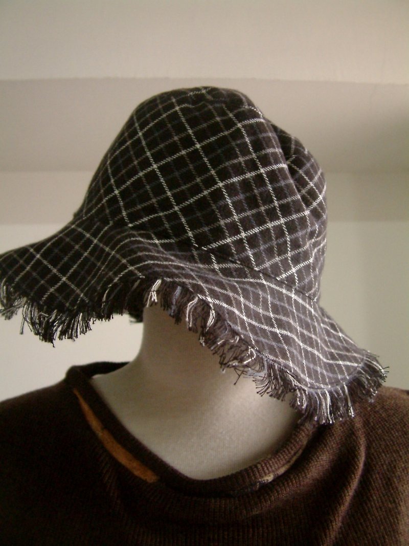 格紋漁夫帽 - 帽子 - 其他材質 多色