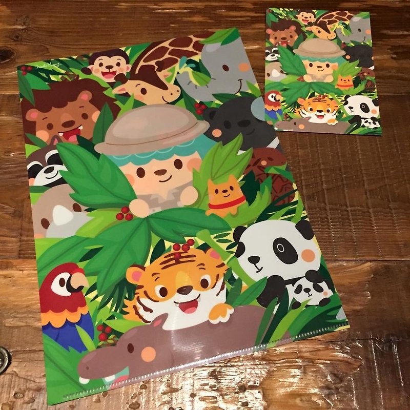 Jungle folder postcard set - แฟ้ม - พลาสติก สีเขียว