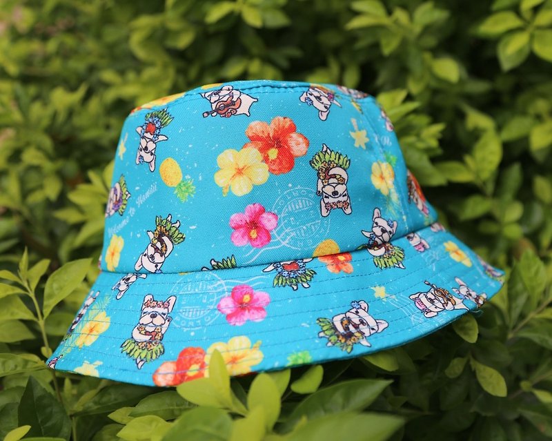 (Sold out) method bucket hat - Midsummer hula - หมวก - วัสดุอื่นๆ สีน้ำเงิน