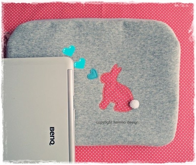 親親小兔電腦 / I Pad保護套-灰(10") - กระเป๋าแล็ปท็อป - วัสดุอื่นๆ สีเทา