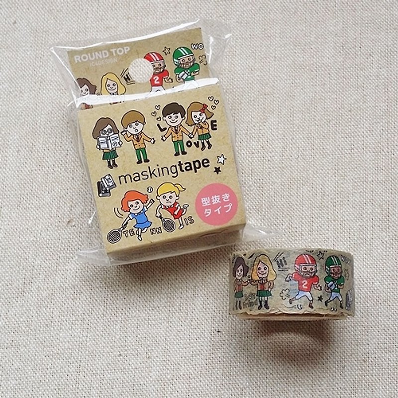 ROUND TOP lace and paper tape [Campus Life (RT-MK-038)] - Washi Tape - Paper Khaki