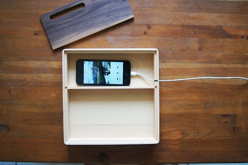 樂樂木-lolowood 簡單使用-手機充電擴音置物木盒