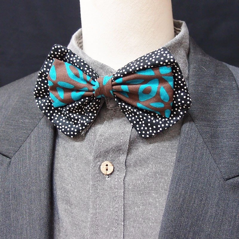Classic peacock blue Bow tie - big style - Ties & Tie Clips - Other Materials Blue