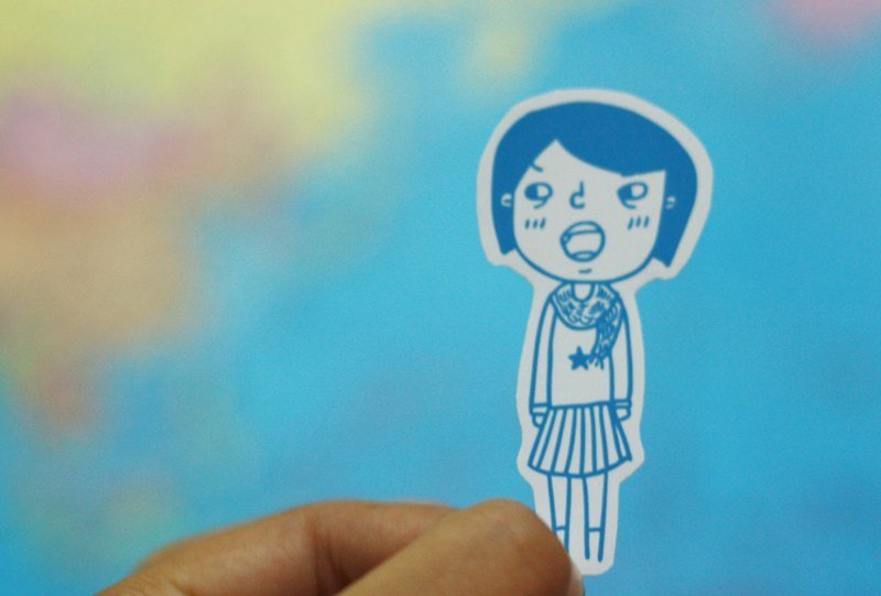 HELLO! /Magai's sticker - シール - 紙 ブルー