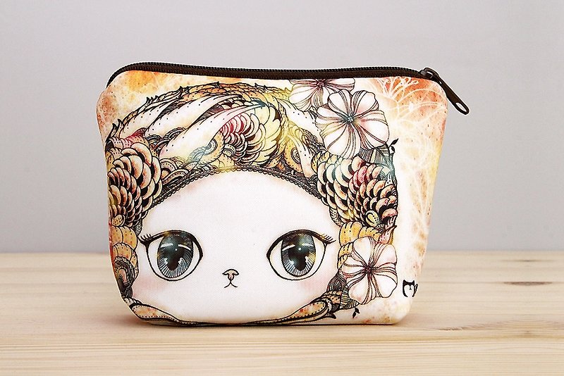 ★ hand-made three-dimensional 000 packets - Papa cat - Toiletry Bags & Pouches - Other Materials Orange