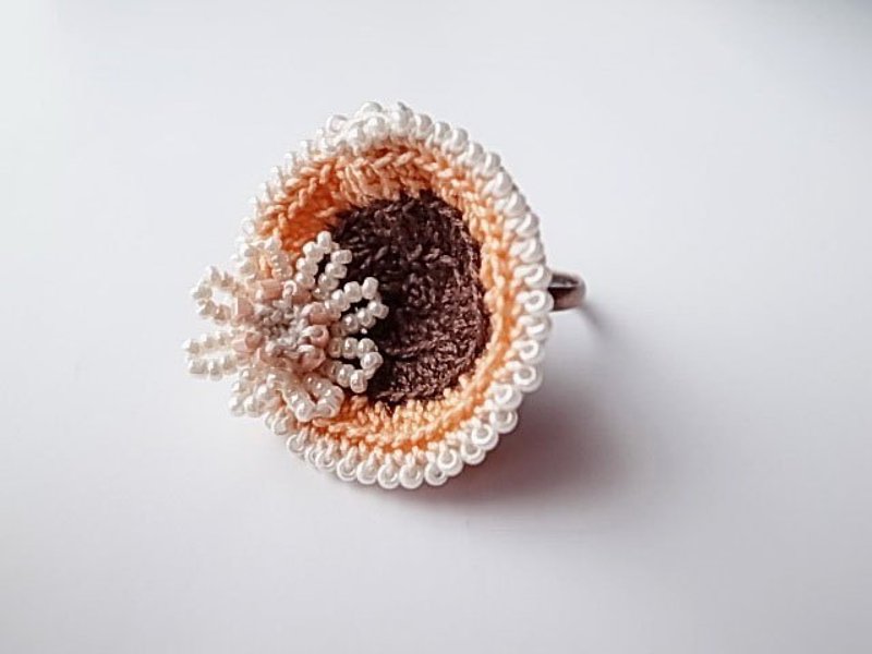 Crochet Jewelry (Style I) Ring - แหวนทั่วไป - วัสดุอื่นๆ สีส้ม