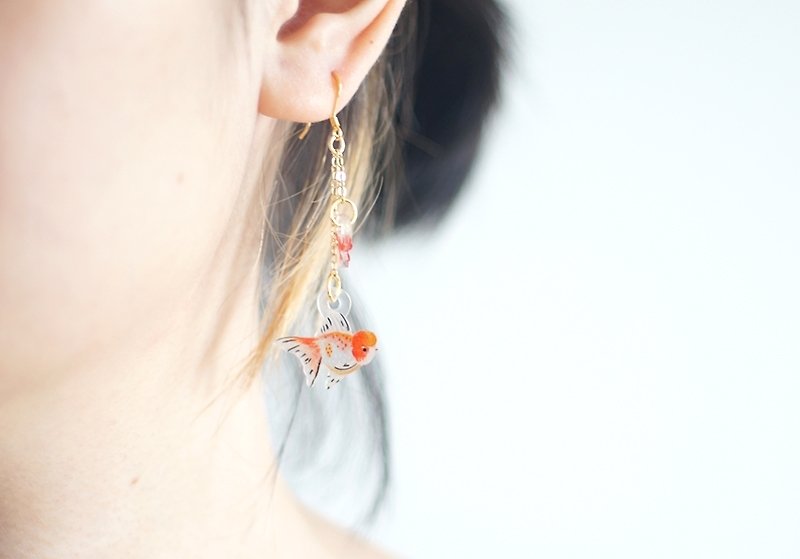 [Horned forest] summer series goldfish earrings - Other - Other Materials 