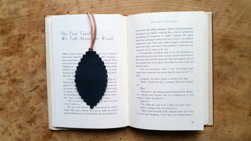 Leather Leather - Traveler Bookmarks / Charm - Night Blue Sheepskin - Free Customized English Typing - Cards & Postcards - Genuine Leather Blue