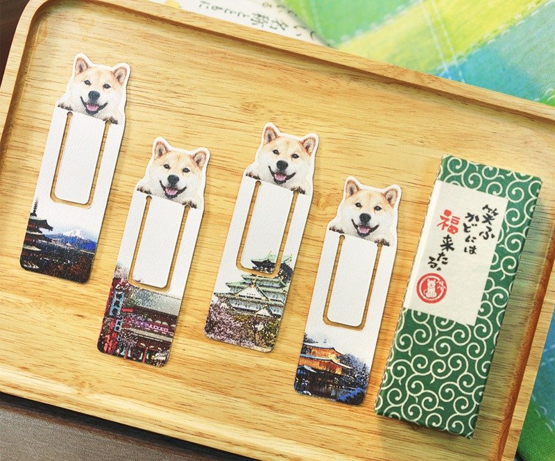 柴犬MARU 書籤禮盒 - 日本城市系列 - 卡片/明信片 - 紙 