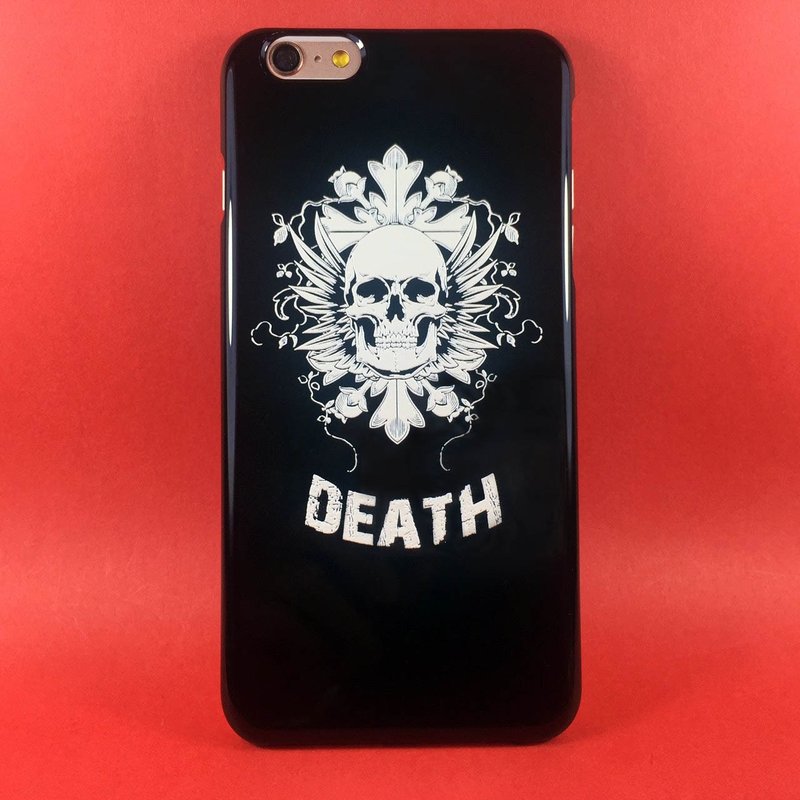 【DEATH 骷顱】黑殼 -iPhone 哈雷重機刺青手機殼 - 手機殼/手機套 - 塑膠 黑色