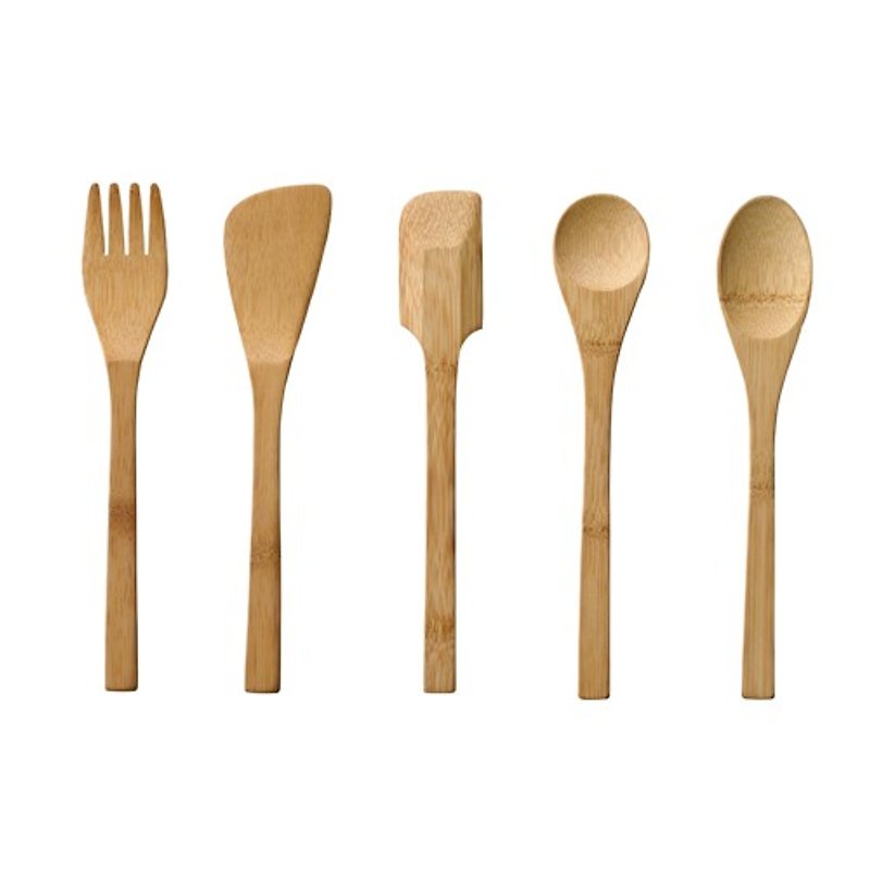 Bambu │ natural bamboo kitchen utensils children into groups (5 groups) - ตะหลิว - ไม้ไผ่ สีนำ้ตาล
