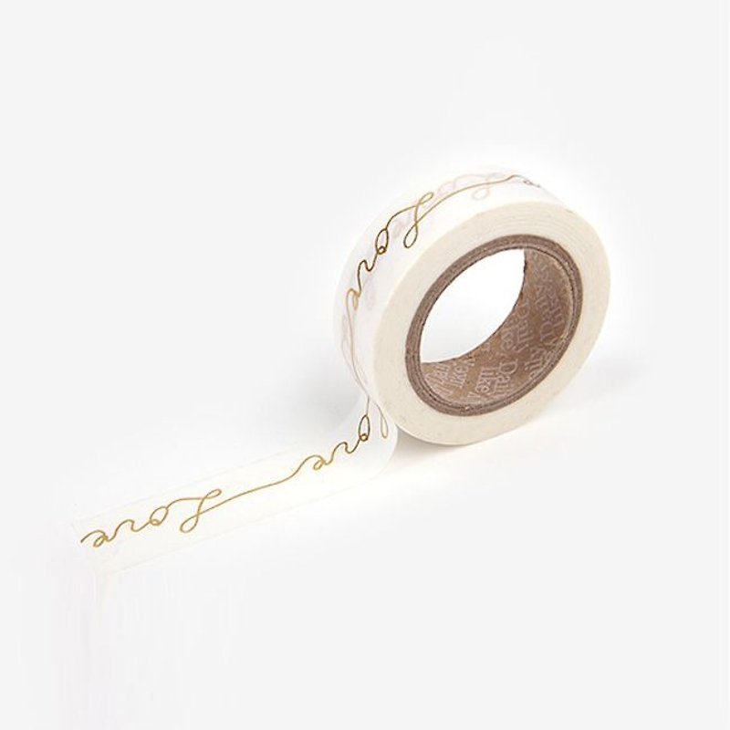 Dailylike-Single roll of paper tape 39-Love (gold thread), E2D22398 - Washi Tape - Paper Gold