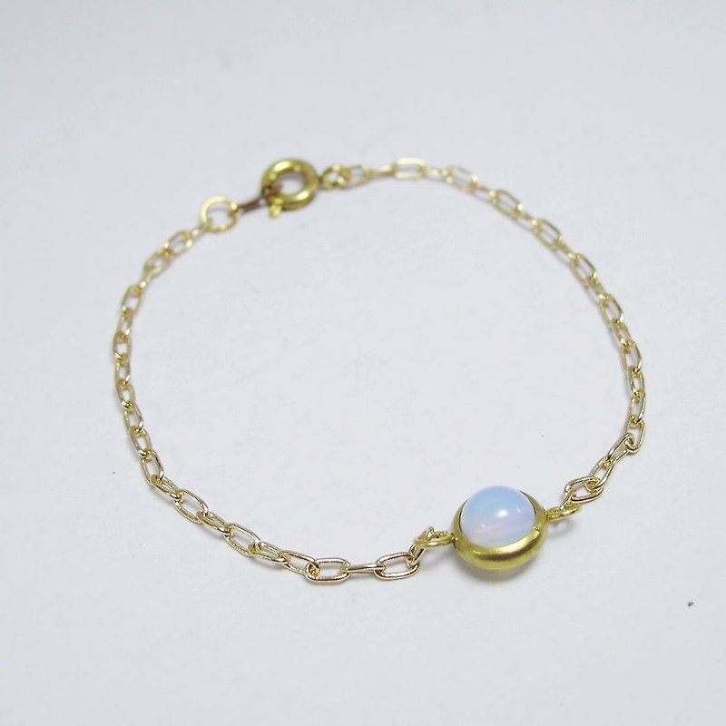 [MUCHU Mu orange opal bracelet 6mm] - Bracelets - Gemstone White