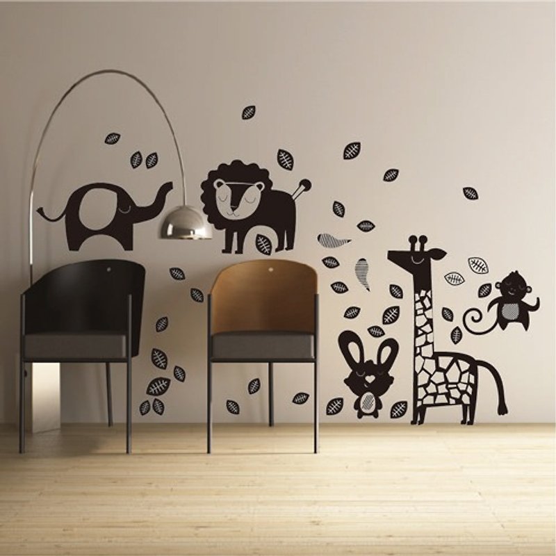 Smart Design創意無痕壁貼◆動物派對 8色可選 - 壁貼/牆壁裝飾 - 塑膠 紅色
