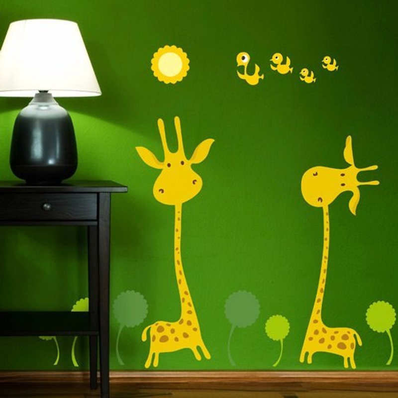 《DALI》創意無痕壁貼◆長頸鹿  - 壁貼/牆壁裝飾 - 塑膠 黃色