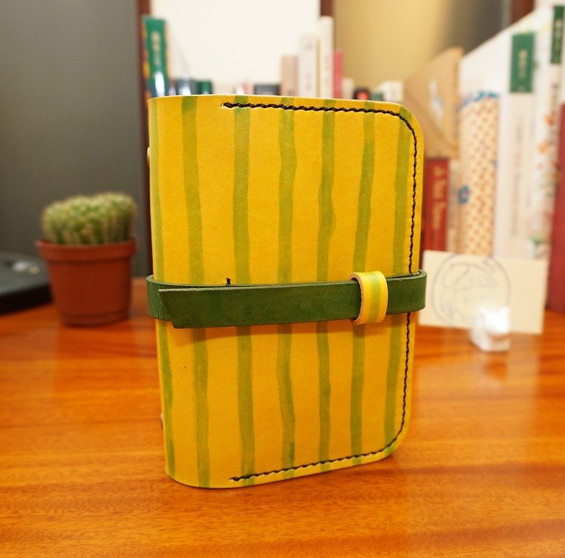 Xiaoyu watermelon tin loose-leaf - vegetable tanned cowhide leather - Notebooks & Journals - Genuine Leather Yellow
