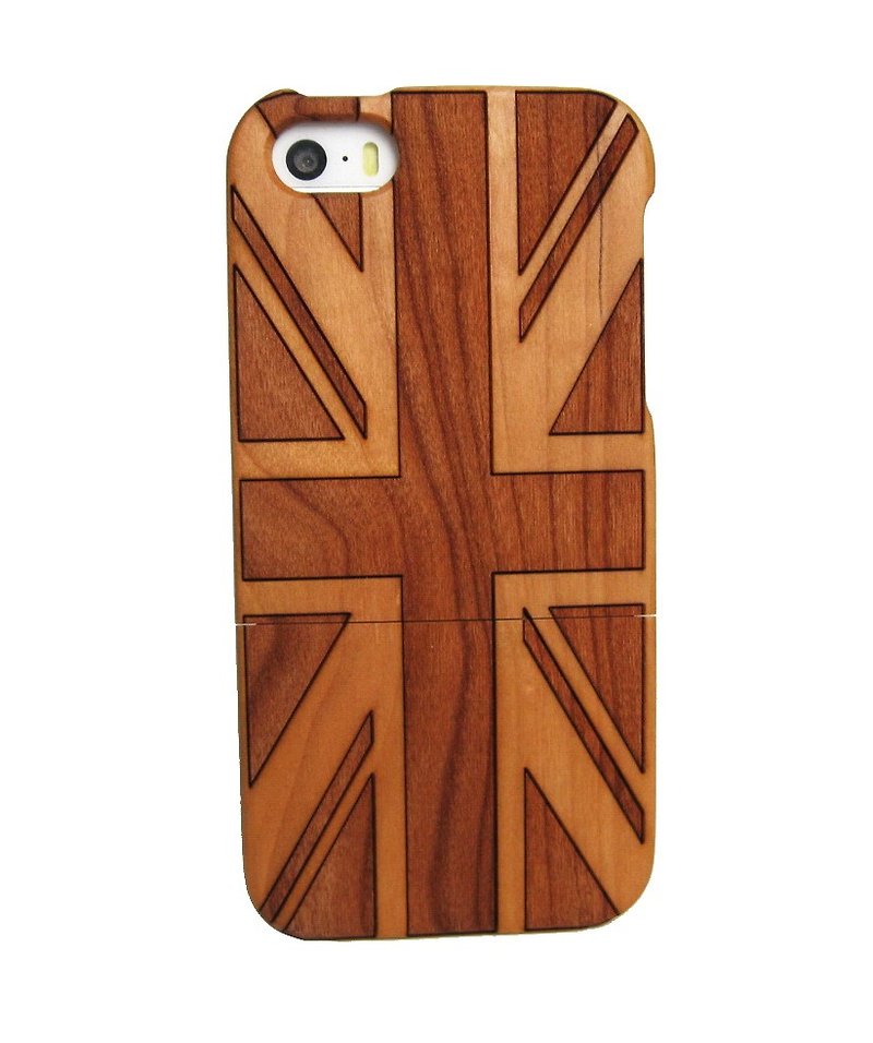 Promotions natural cherry iPhone5, iPhone5s phone shell, the British flag iPhone Phone Case - เคส/ซองมือถือ - ไม้ 