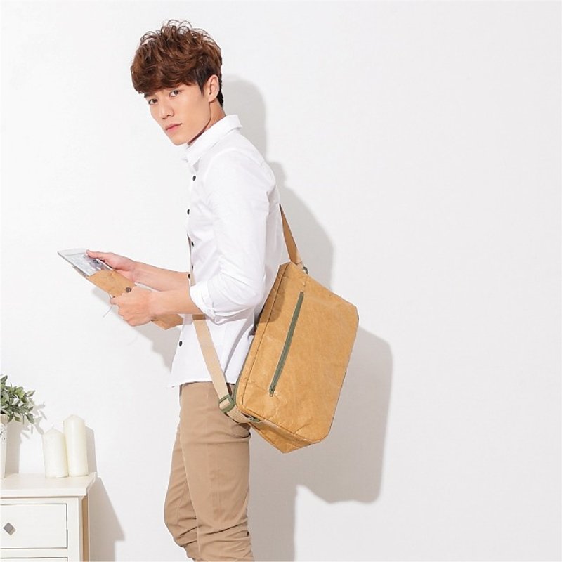 Japanese design new materials ● FLY BAG messenger bags - Messenger Bags & Sling Bags - Paper Brown