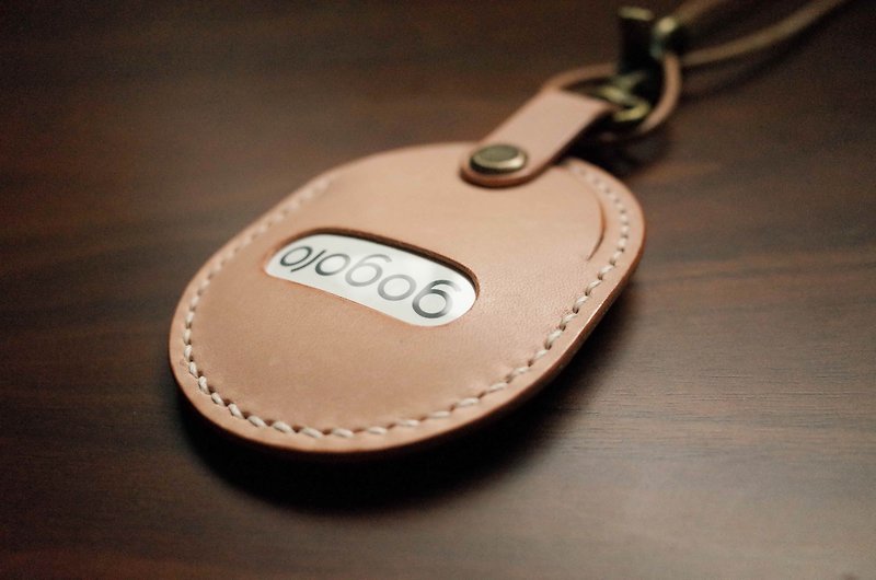 GOGORO EC-05 Ai-1 motorcycle key leather case-round shape-original color - Keychains - Genuine Leather Gold
