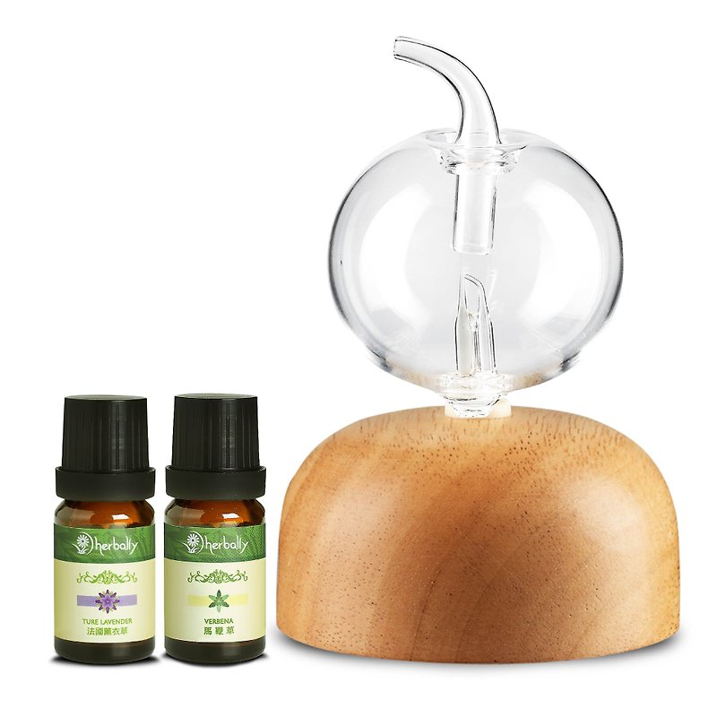 [Herbal True Feelings] BUBBLE Fragrance Bubble Diffuser Combination (Log + Essential Oil 10mlx2) - Fragrances - Glass Brown