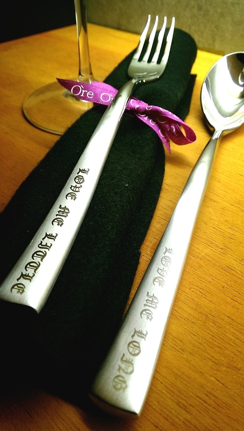 "CL Studio" UK Athena Series - gift of love - to give you her (him) exclusive spoon fork set - ช้อนส้อม - โลหะ สีเงิน