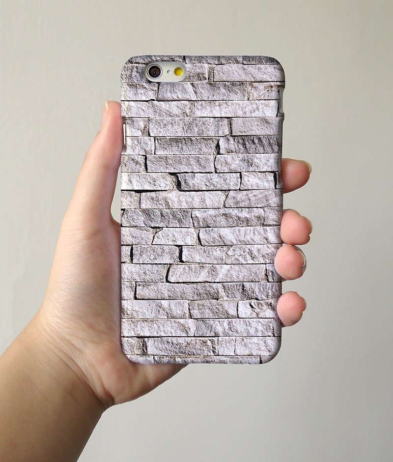 Wall White Brick 3D Full Wrap Phone Case, available for  iPhone 7, iPhone 7 Plus, iPhone 6s, iPhone 6s Plus, iPhone 5/5s, iPhone 5c, iPhone 4/4s, Samsung Galaxy S7, S7 Edge, S6 Edge Plus, S6, S6 Edge, S5 S4 S3  Samsung Galaxy Note 5, Note 4, Note 3,  Note  - Other - Plastic 