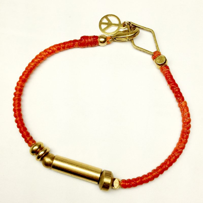 Peaceful little orange summer. Simple Sugar Nok series of Bronze wire bracelet Wax - Bracelets - Copper & Brass Orange