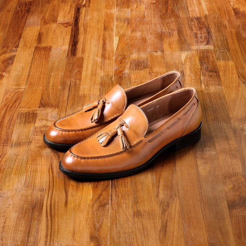 Vanger elegant and beautiful ‧ classic gentleman tassel loafers Va187 classic brown - รองเท้าอ็อกฟอร์ดผู้ชาย - หนังแท้ สีนำ้ตาล