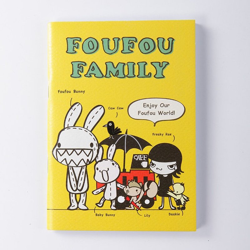 《Foufou》插畫系列小筆記-Foufou Family(格線) - 筆記本/手帳 - 紙 黃色