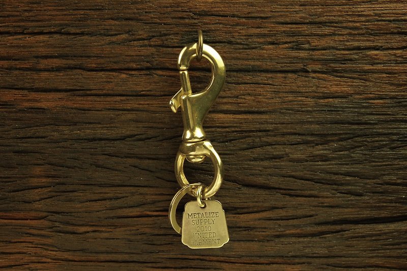 ] [METALIZE substantially large Bronze hook key ring Charm - ที่ห้อยกุญแจ - ทองแดงทองเหลือง 