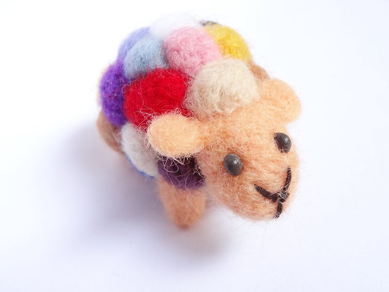 Color Sheep- Wool felt (key ring or Decoration) - Keychains - Wool Multicolor