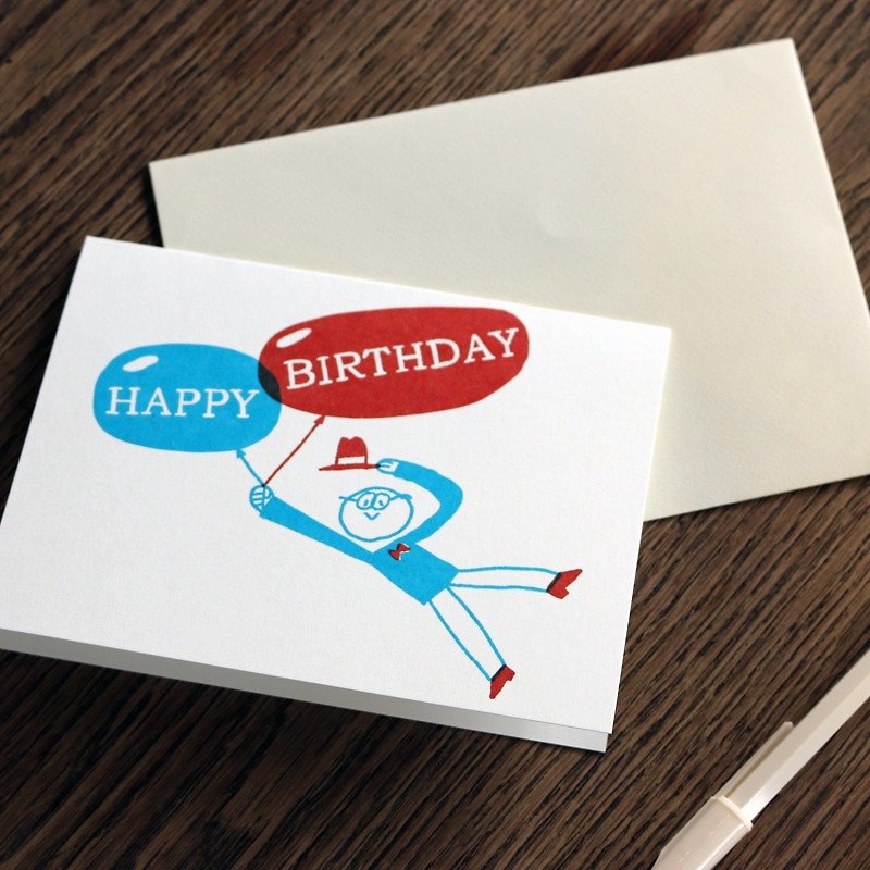 Fly away like a balloon / birthday card - Cards & Postcards - Paper White