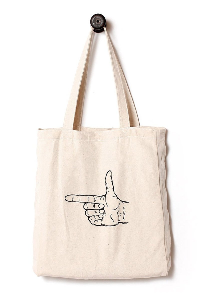 [GUN] hand / gun _ tote bag / canvas bag / shoulder / bags / gift / Daily Bag - กระเป๋าแมสเซนเจอร์ - ผ้าฝ้าย/ผ้าลินิน 