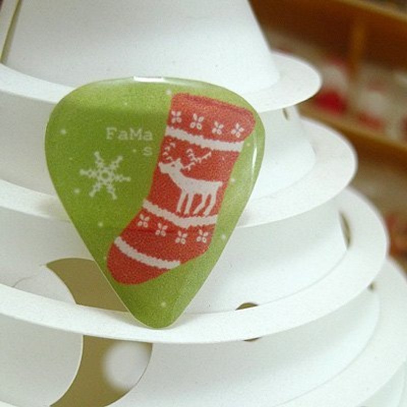 ✴✴2012聖誕節✴✴FaMa‧s Pick吉他彈片-暖暖聖誕襪 - สร้อยข้อมือ - พลาสติก สีเขียว