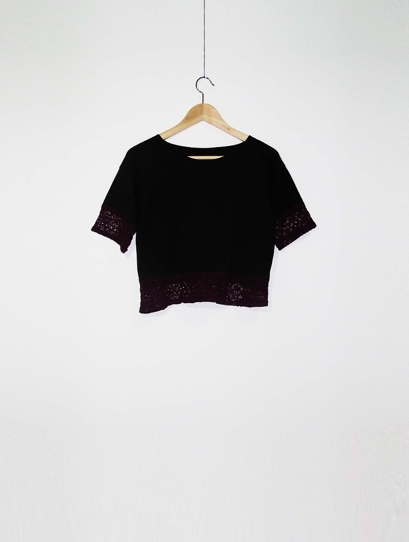 Wahr_ red lase  black t-shirt - Women's Tops - Other Materials 