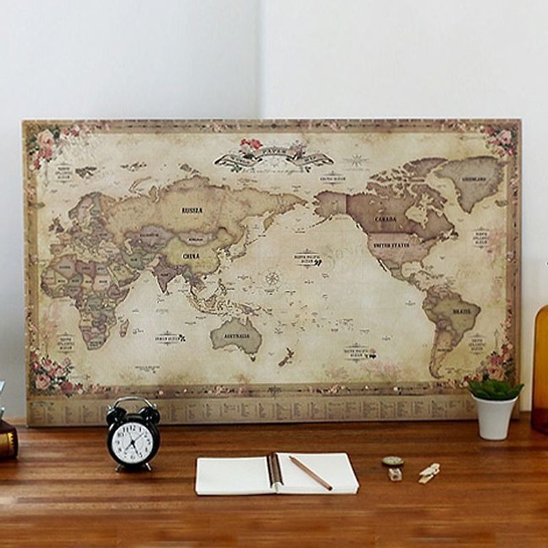 Dessin x Indigo- Around the World World Map Poster (single) - Antiques version (limited home delivery), IDG05382 - Maps - Paper Brown