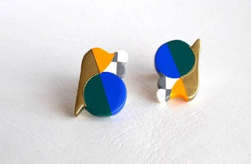 Snail earrings - ต่างหู - พลาสติก สีน้ำเงิน