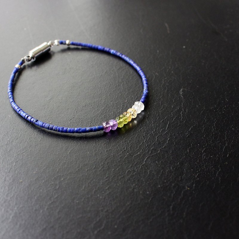 ☆, .- *'108 perles Lapis tourmaline bracelet 2mm - Bracelets - Other Materials Blue
