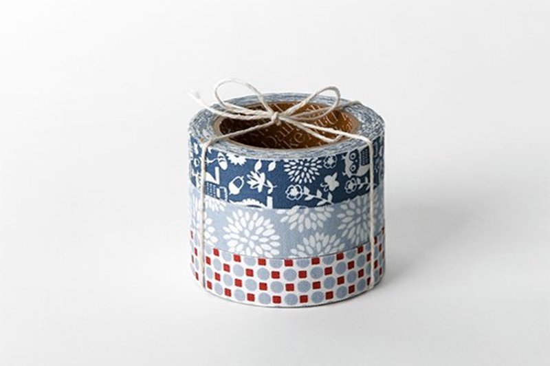 Dailylike fabric tape 北歐風布膠帶(三入) 34-Owl,E2D54104 - 紙膠帶 - 其他材質 藍色