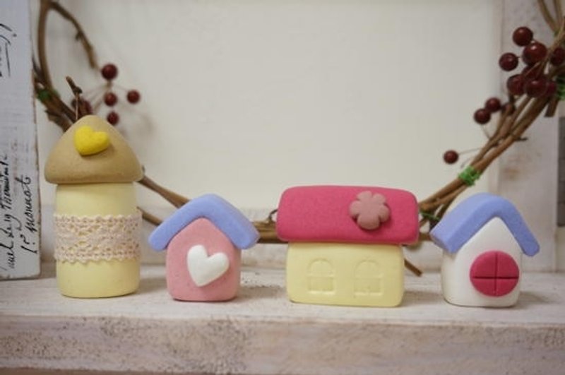 手工製ZAKKA雜貨佈置小屋(夏日) - 裝飾/擺設  - 黏土 粉紅色