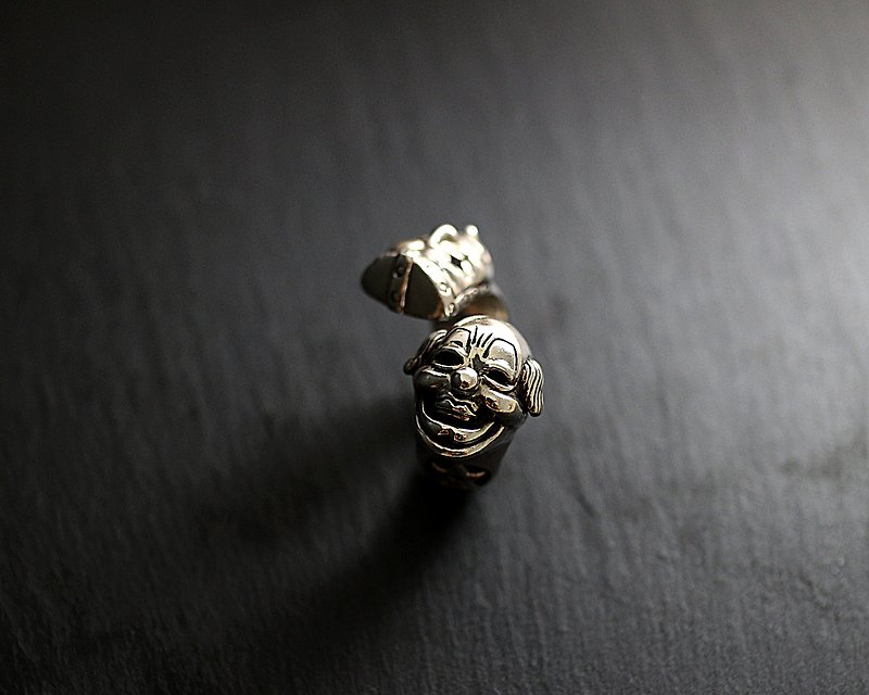 Mask sterling silver clown mask ring - General Rings - Other Metals Yellow