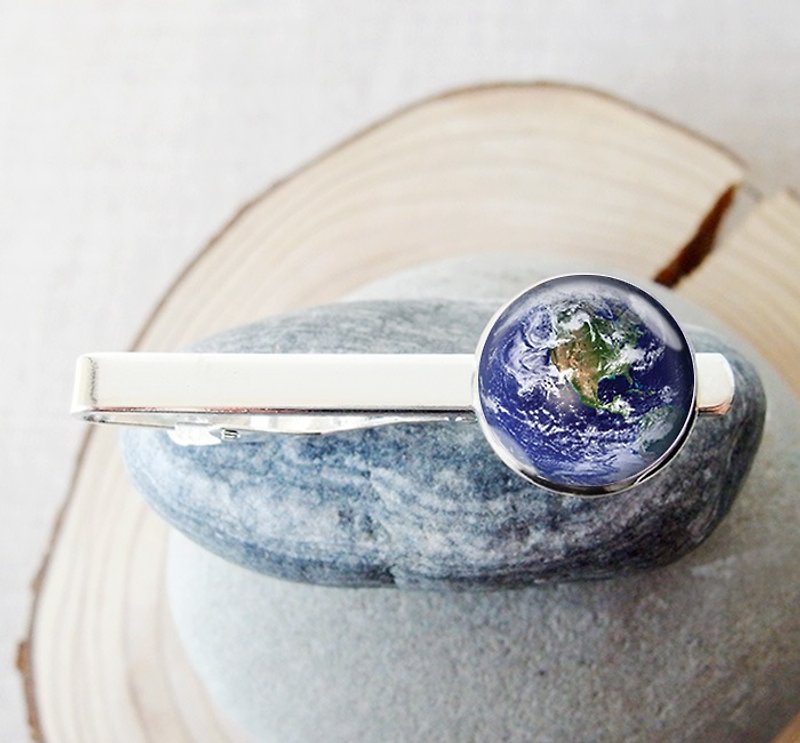 Caring for the Earth-Tie Clip/Tie/Men’s Accessories Gift【Special U Design】 - เนคไท/ที่หนีบเนคไท - โลหะ สีเงิน