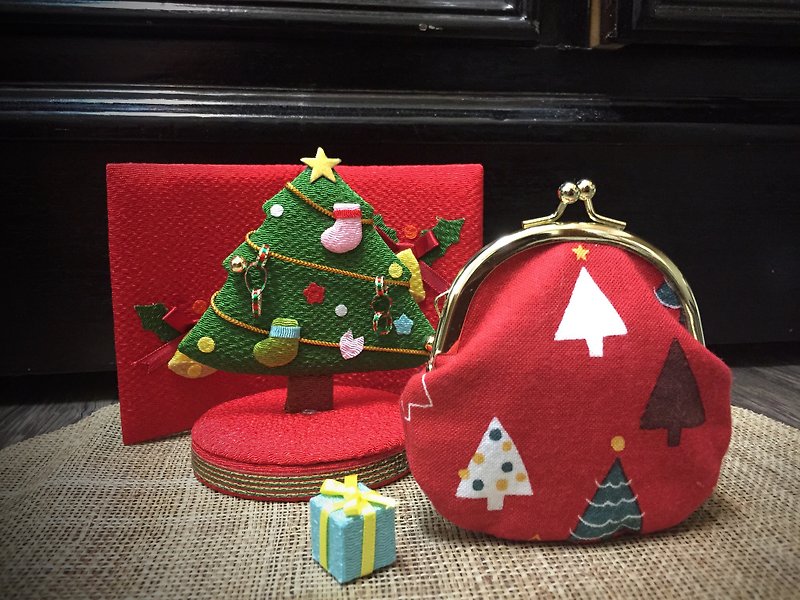 京都奈耶誕の小口金包（紅色） - 散紙包 - 其他材質 紅色